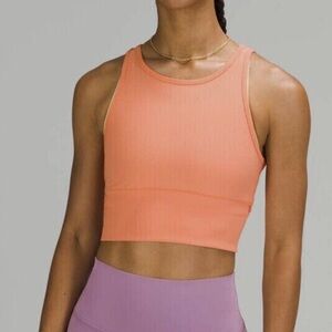 Lululemon Power Pivot Tank Rib In Golden Apricot